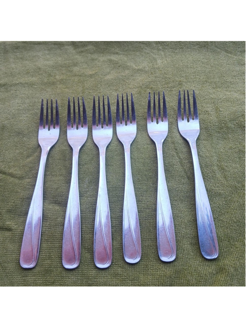 Serena Stainless Steel Salad Fork Set Six Discontinued